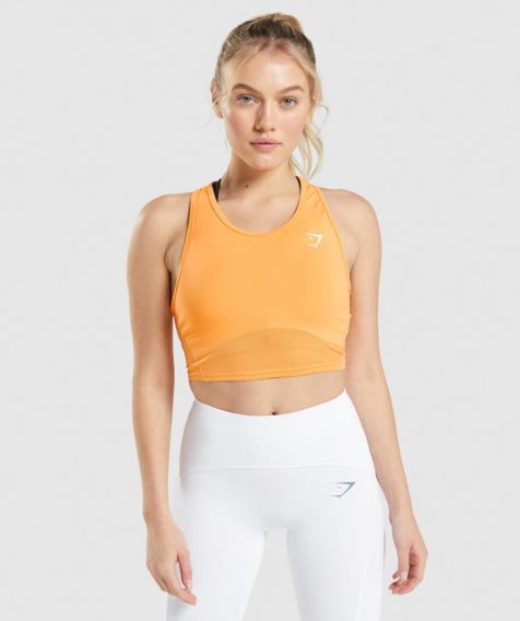 Podkoszulki Gymshark Pulse Crop Damskie Pomarańczowe | PL 715HEM